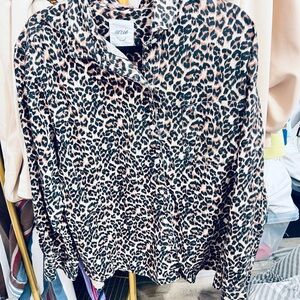 Aerie Leopard Print Button Down Shirt